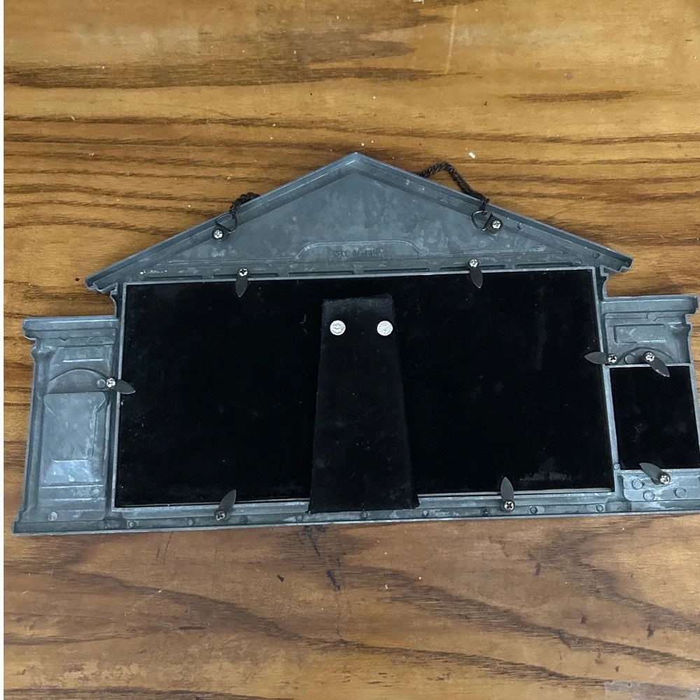 School House Vintage Picture Frame Silver Pewter Tone School Years Good